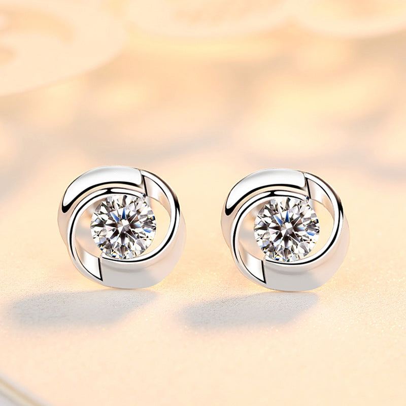 S925 Pure Silver Rose Earrings