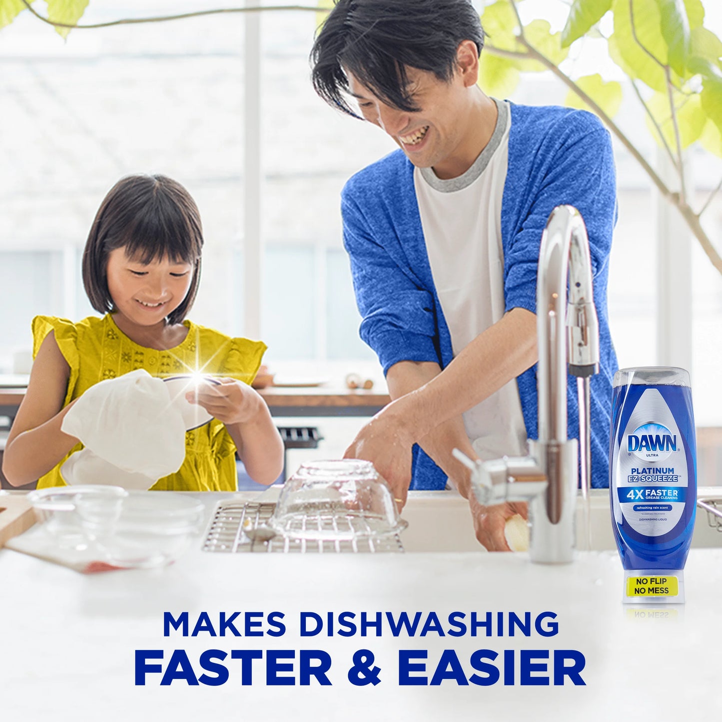 4 pack Free & Clear Dawn Dish Soap Lemon 24.3 fl oz